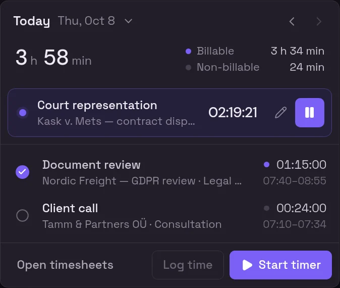 Time tracking