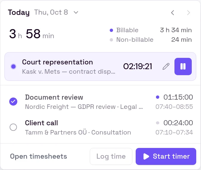 Time tracking