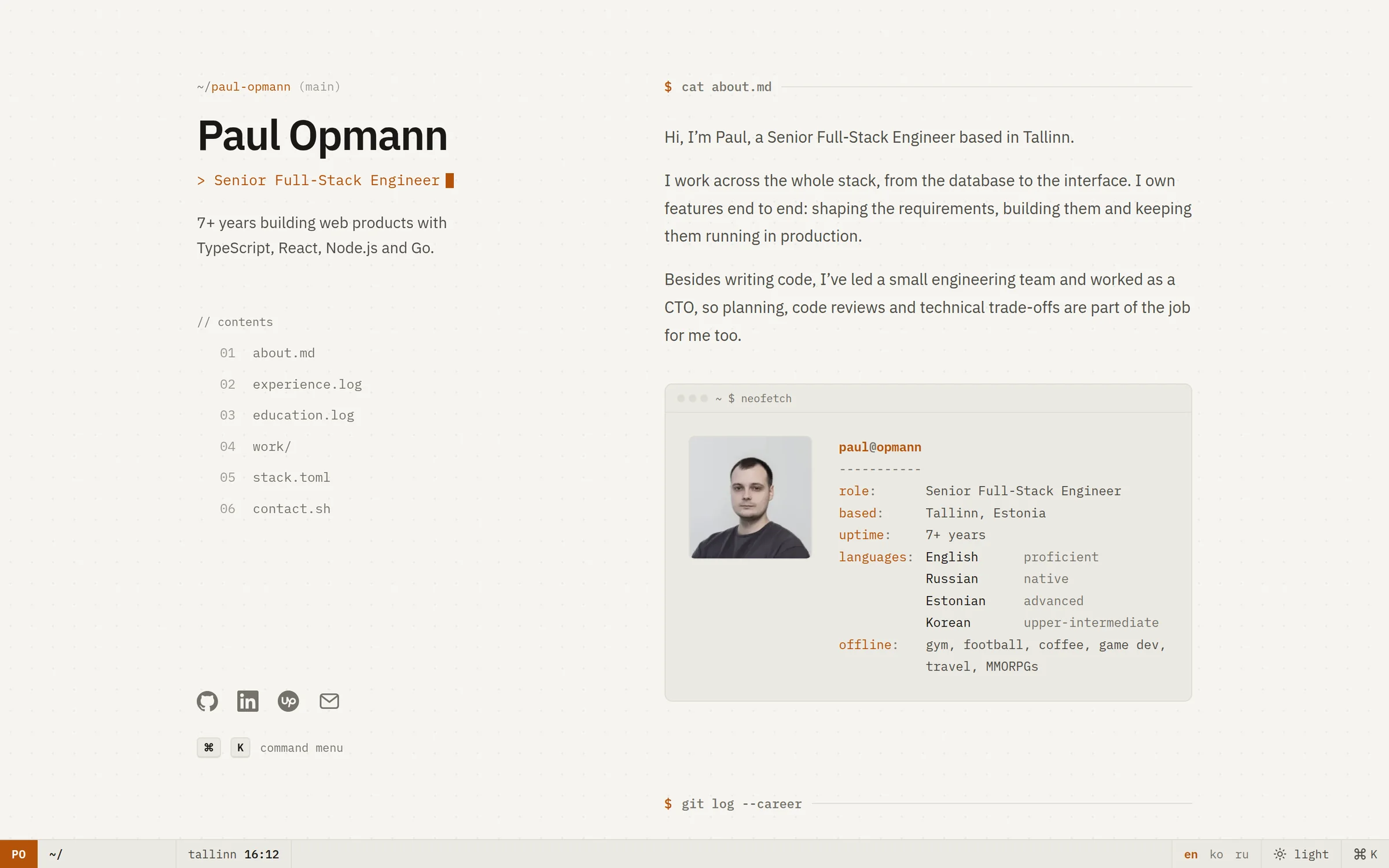 paulopmann.com home page